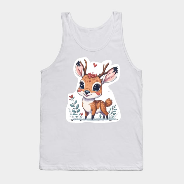 Minimal Cute Baby Deer Tank Top by Imagination Gallery